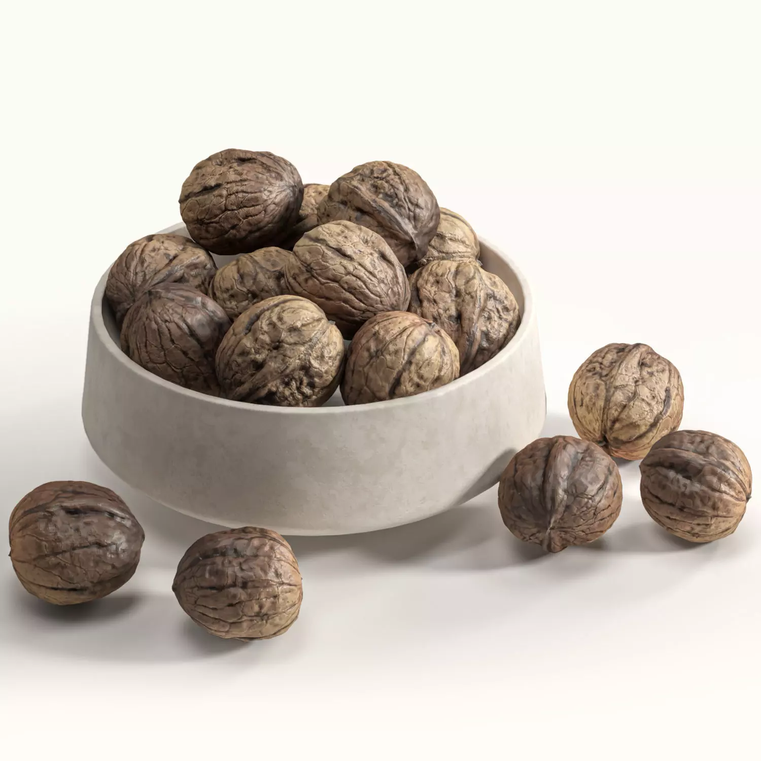 Walnut bowl 02 3D model_3