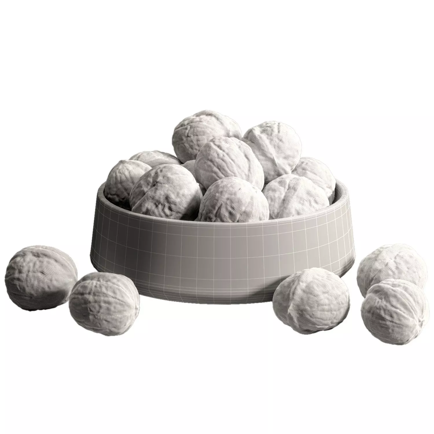 Walnut bowl 02 3D model_4