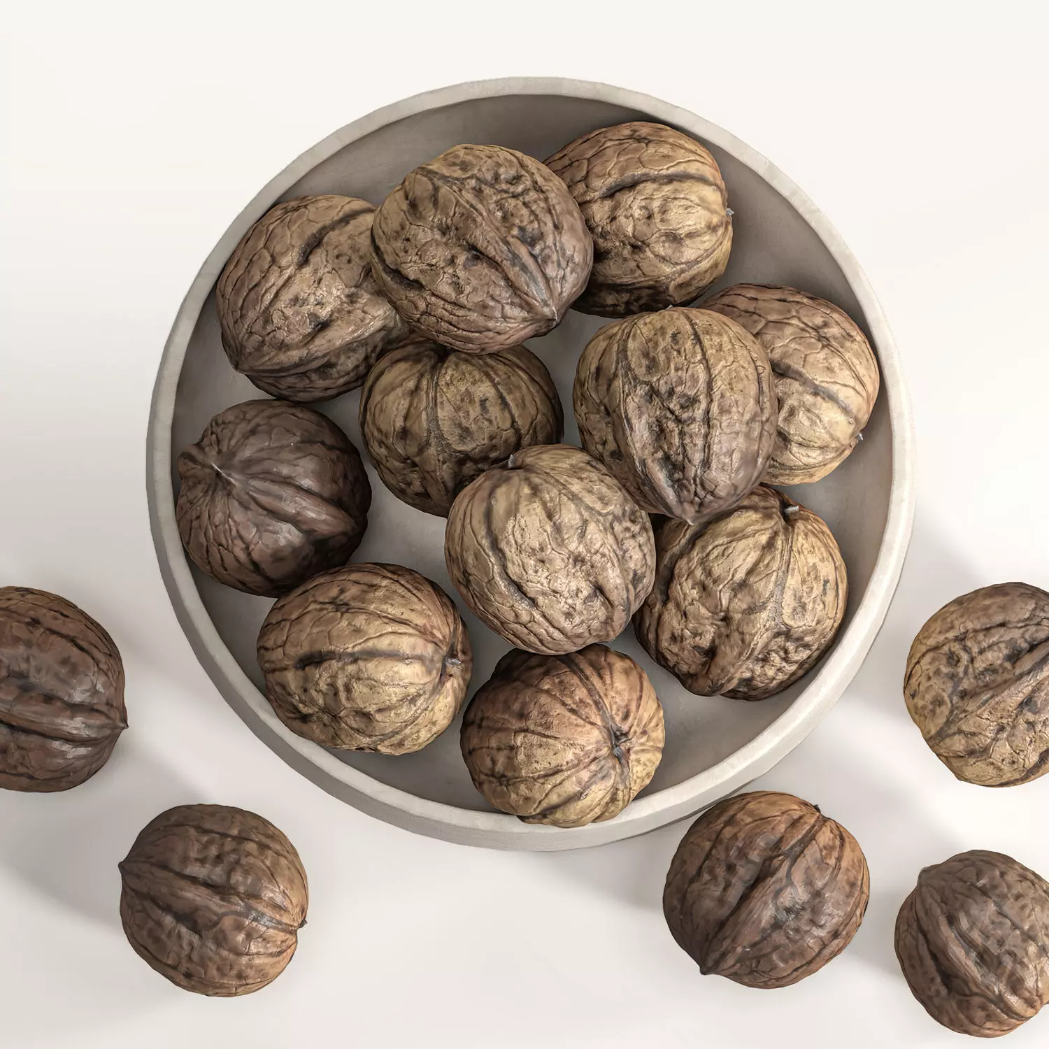 Walnut bowl 02 3D model_2