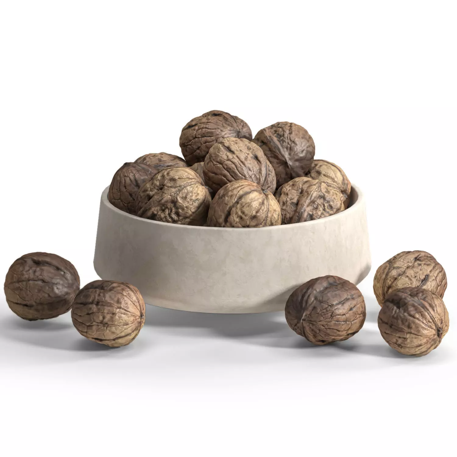 Walnut bowl 02 3D model_0