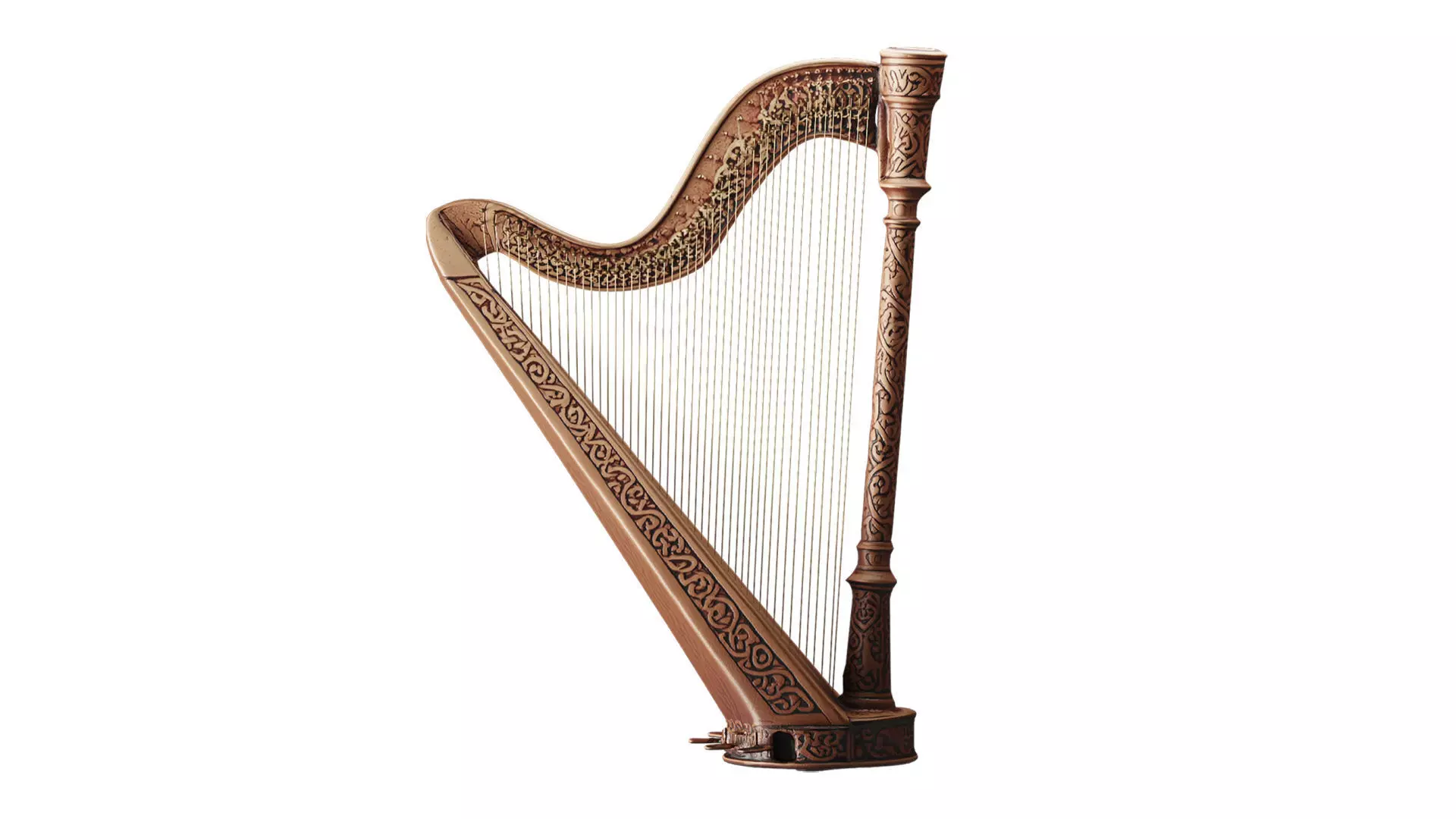 Classical Concert Harp 3D model_1