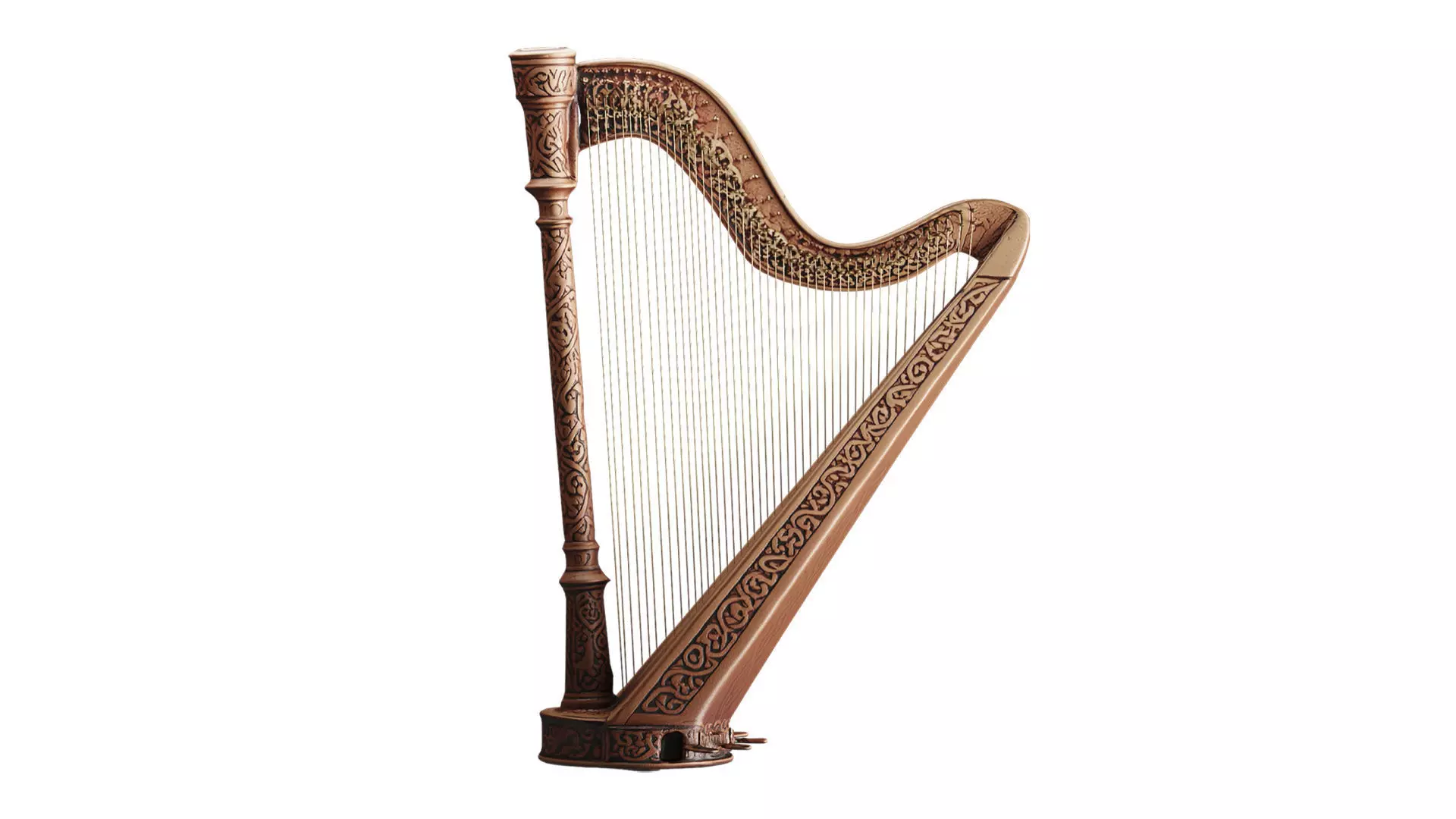 Classical Concert Harp 3D model_3