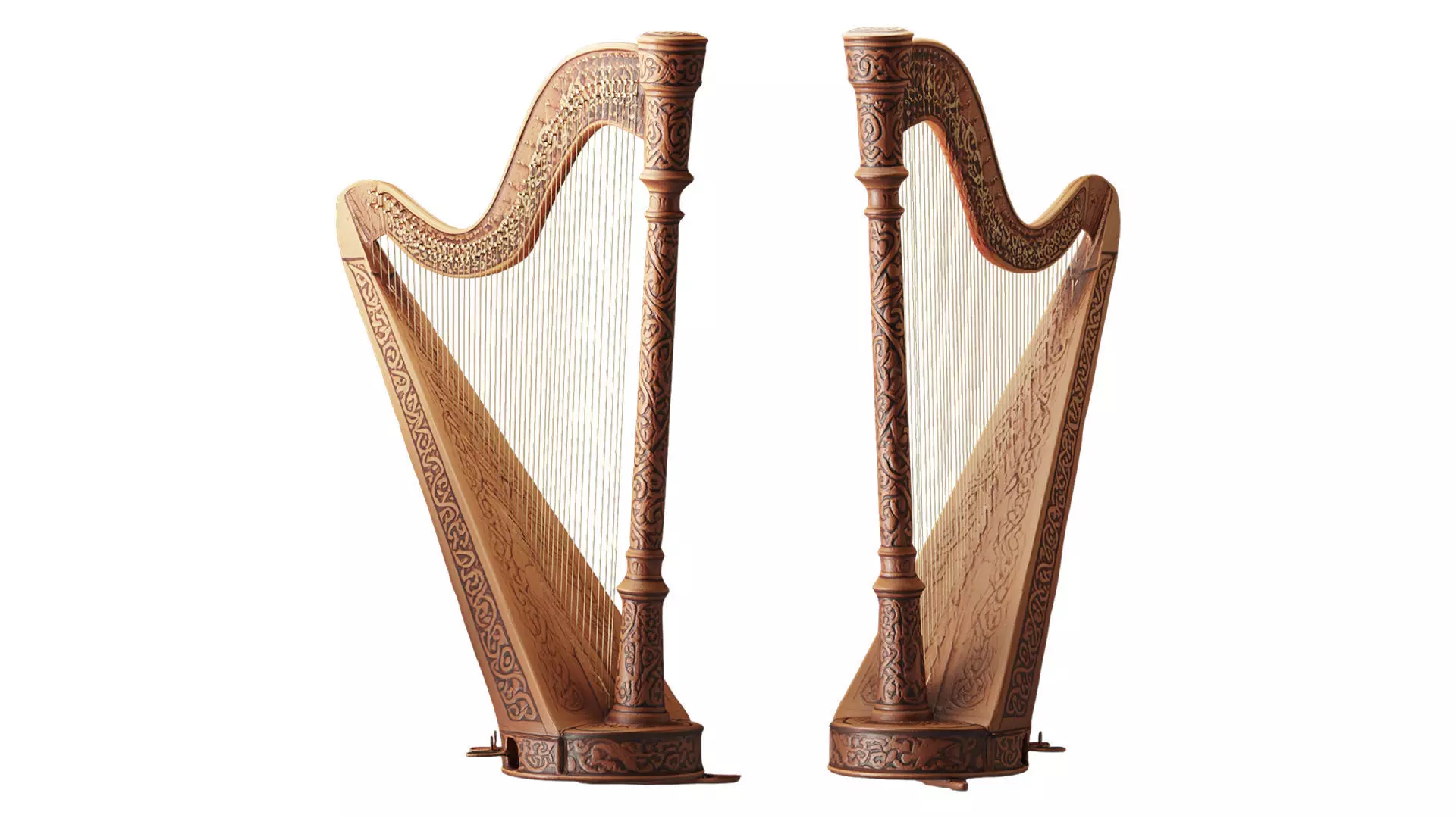Classical Concert Harp 3D model_0