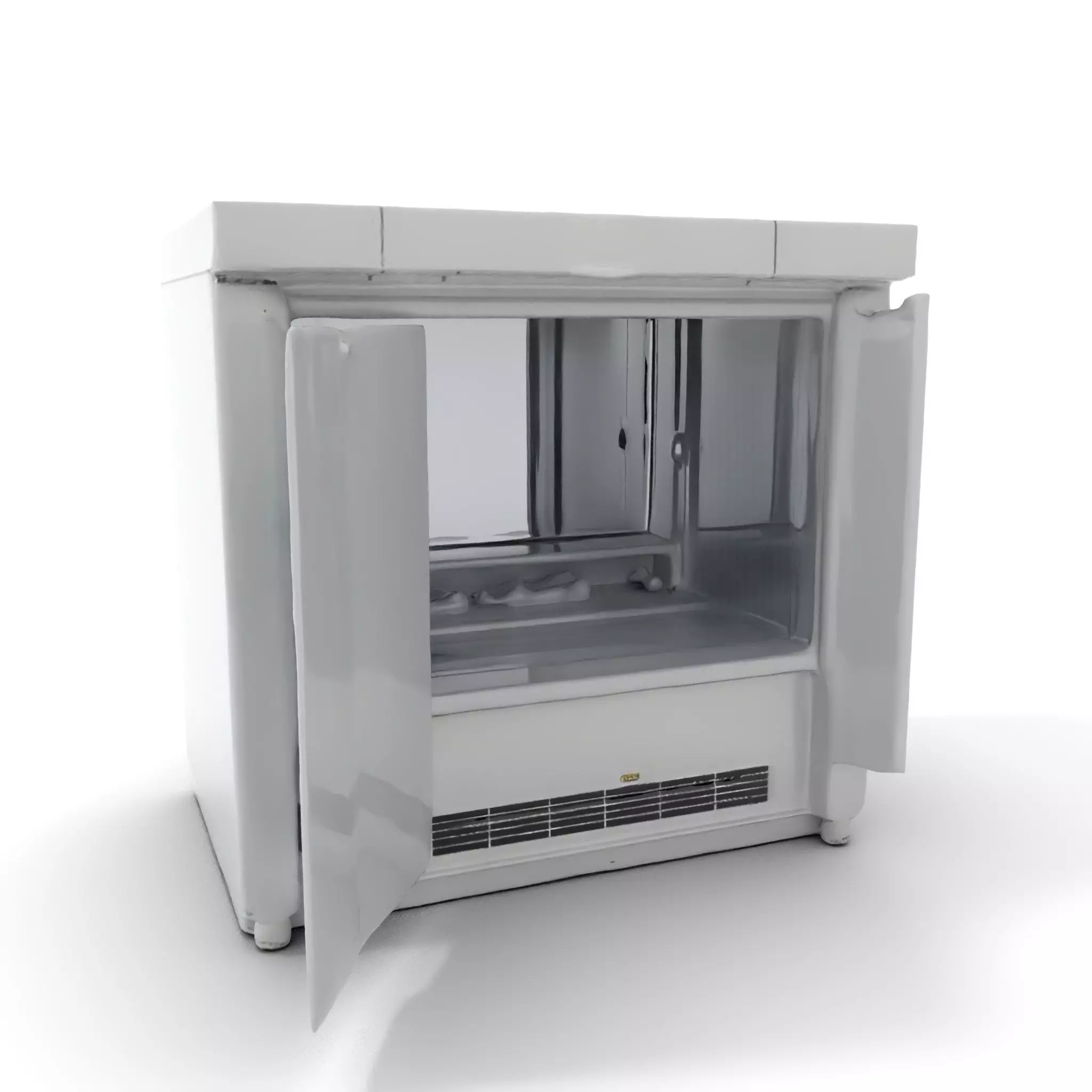 Stainless Steel Freezer model pack Low-poly 3D model_0