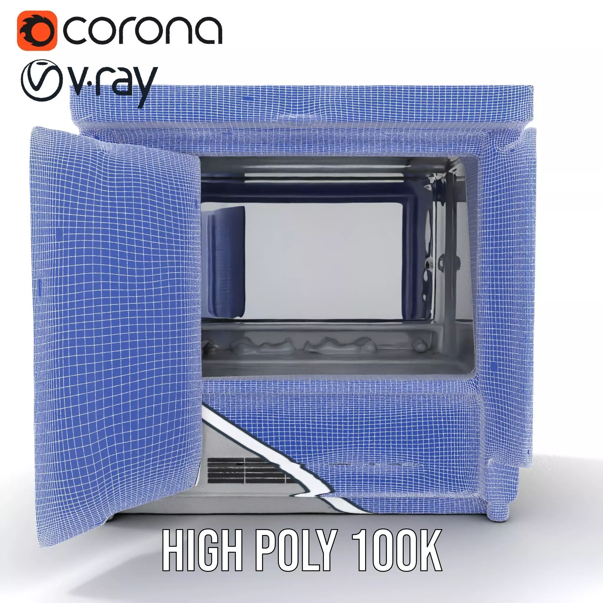 Stainless Steel Freezer model pack Low-poly 3D model_34