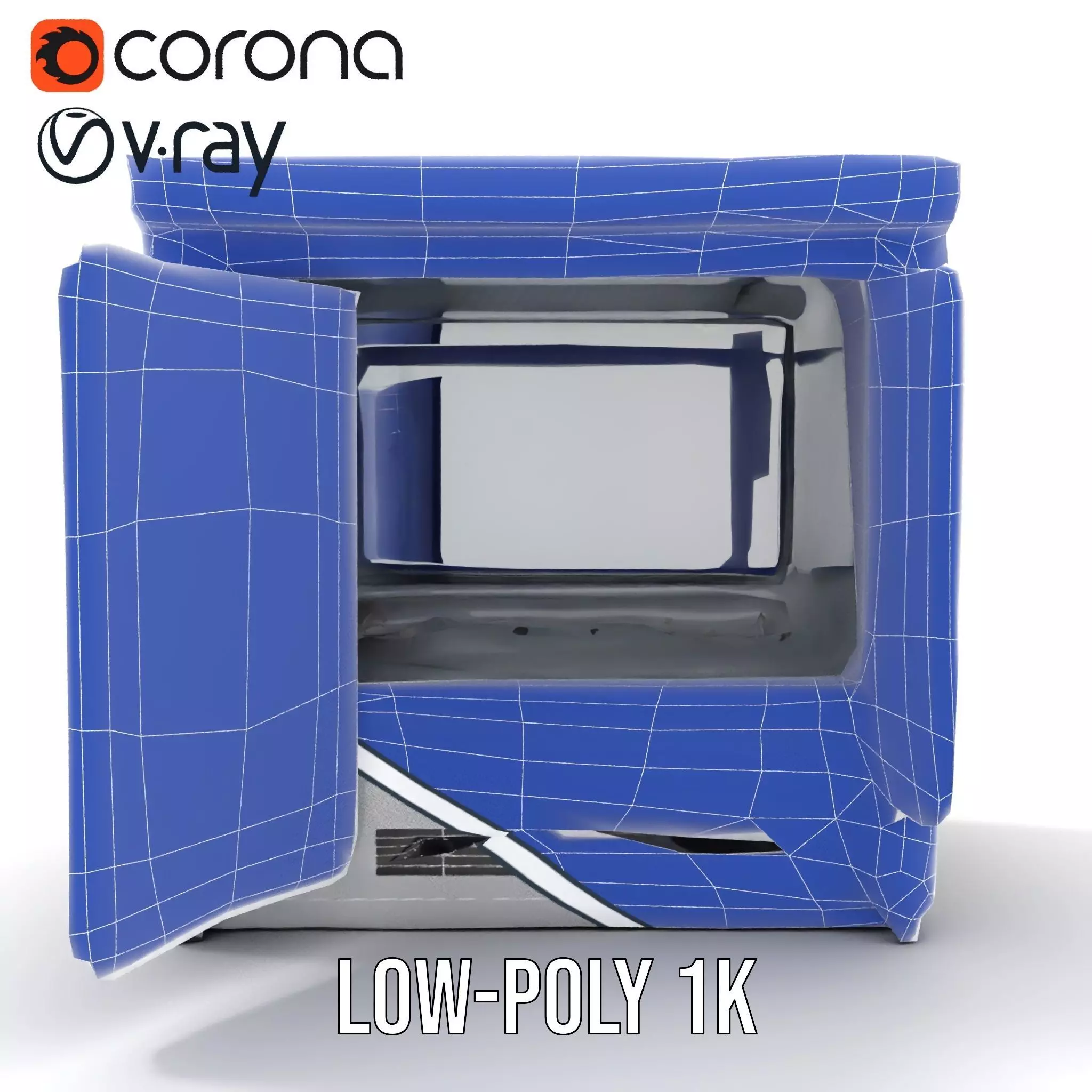 Stainless Steel Freezer model pack Low-poly 3D model_28