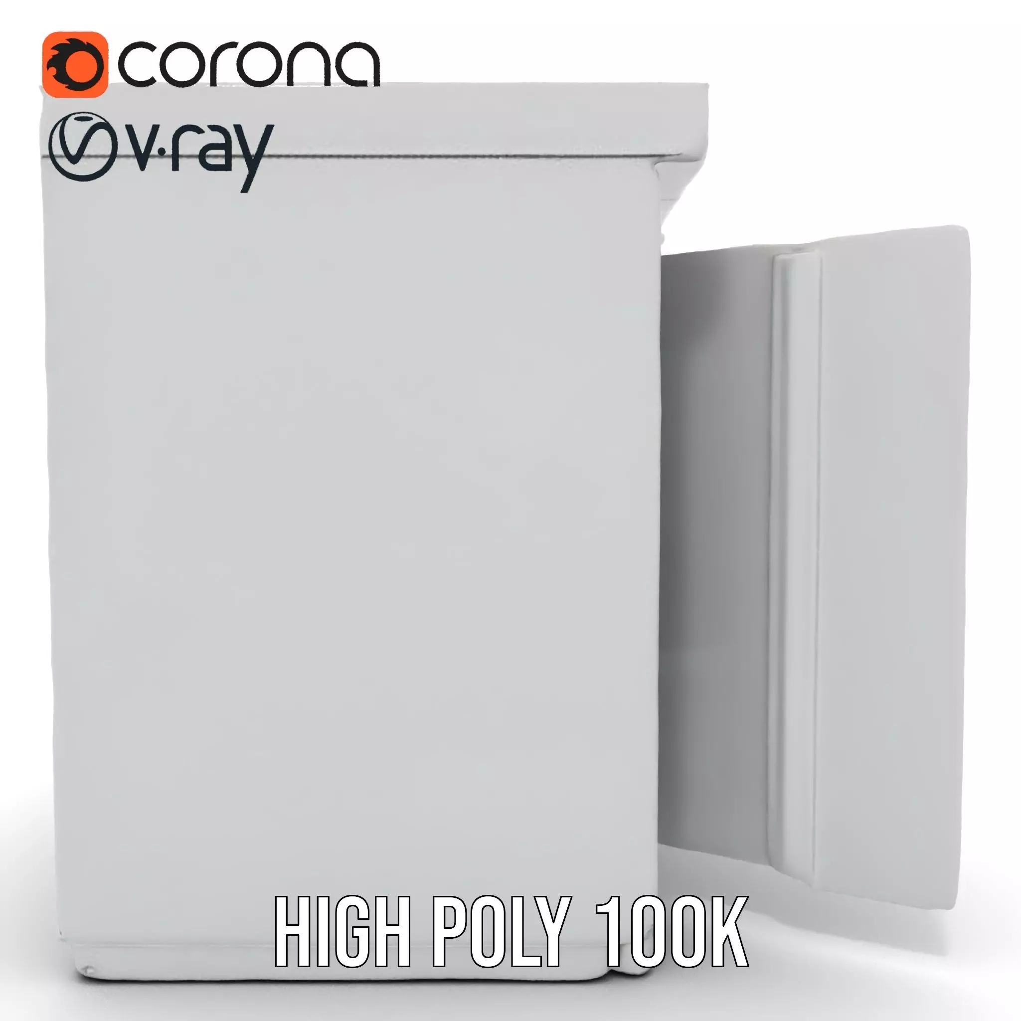 Stainless Steel Freezer model pack Low-poly 3D model_20