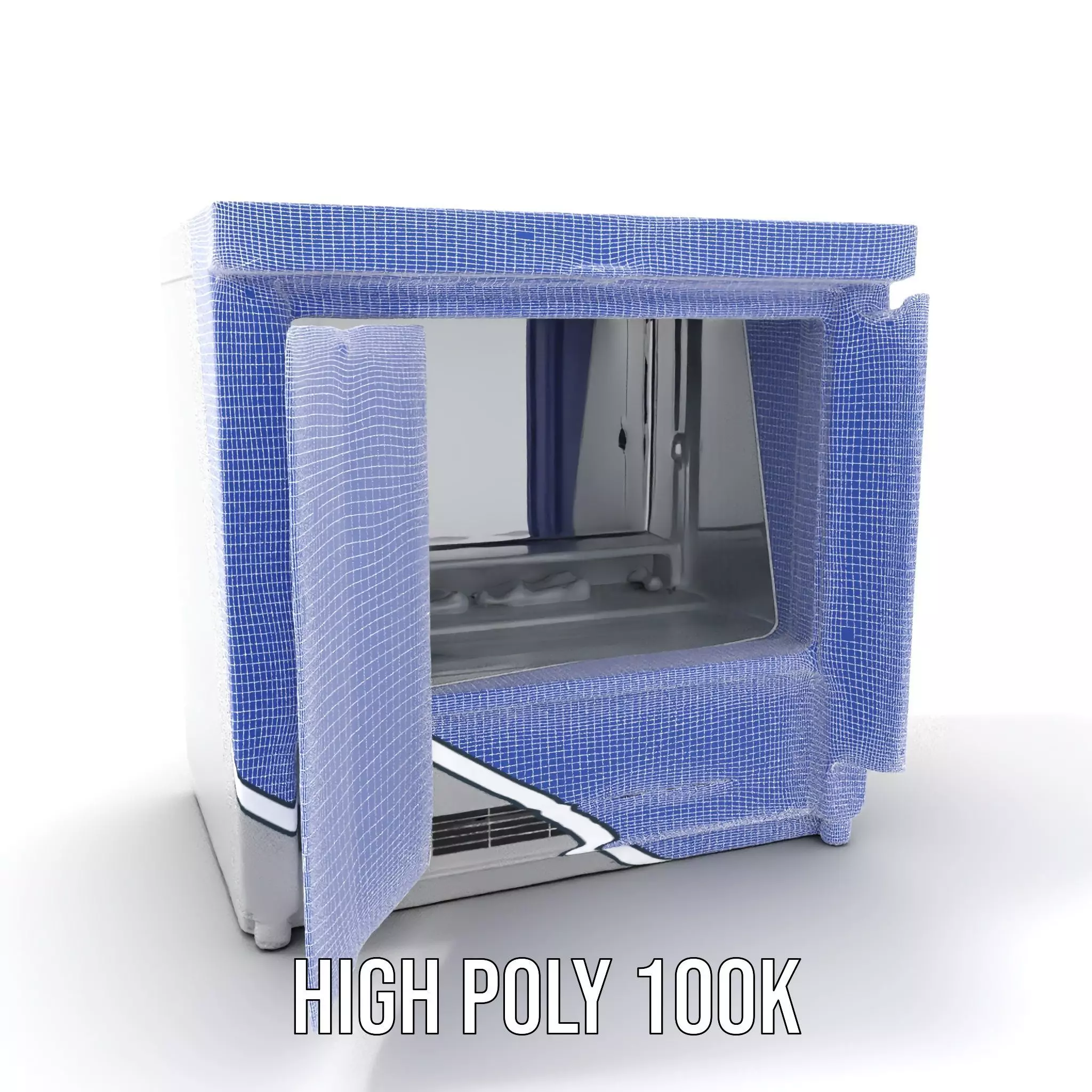 Stainless Steel Freezer model pack Low-poly 3D model_4