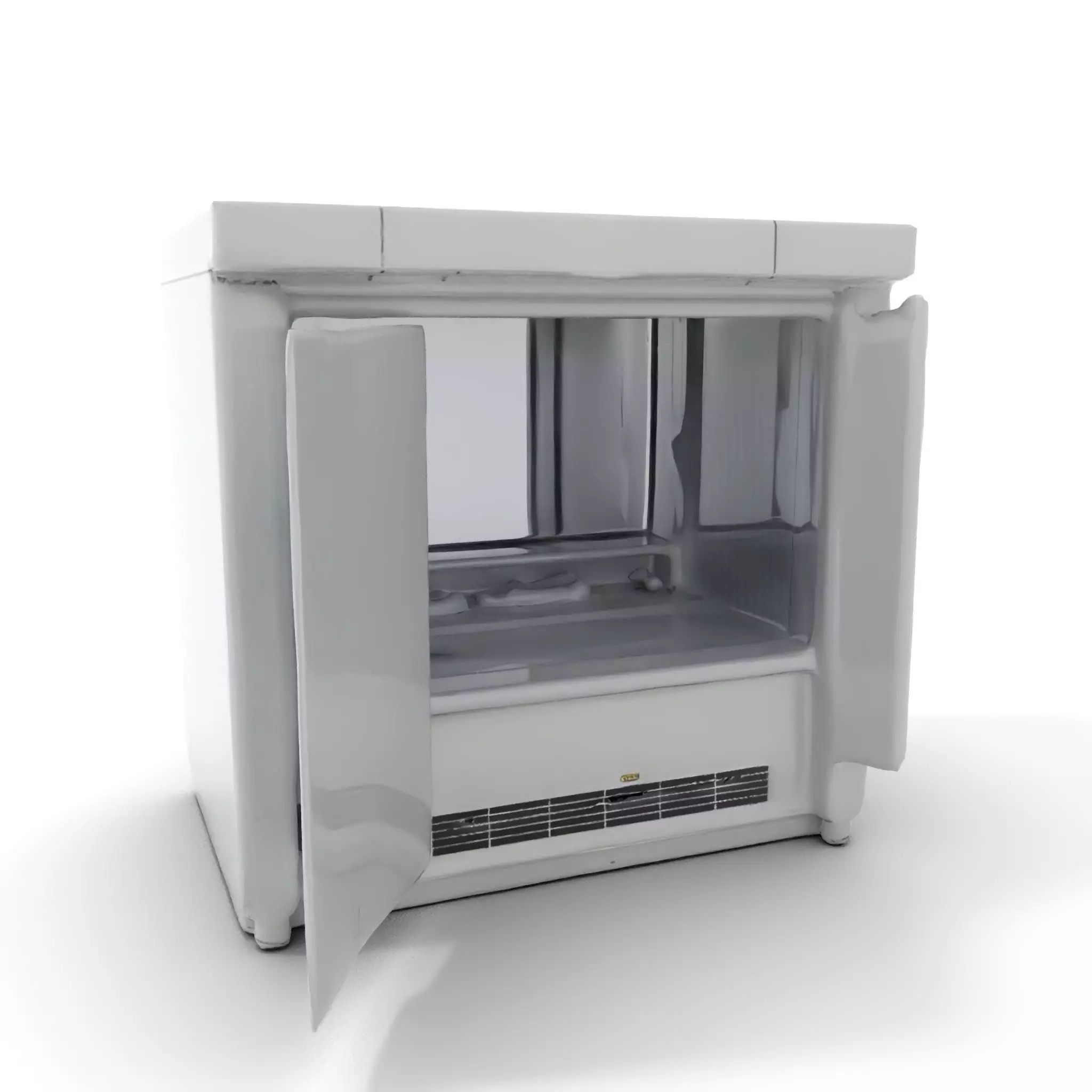 Stainless Steel Freezer model pack Low-poly 3D model_5