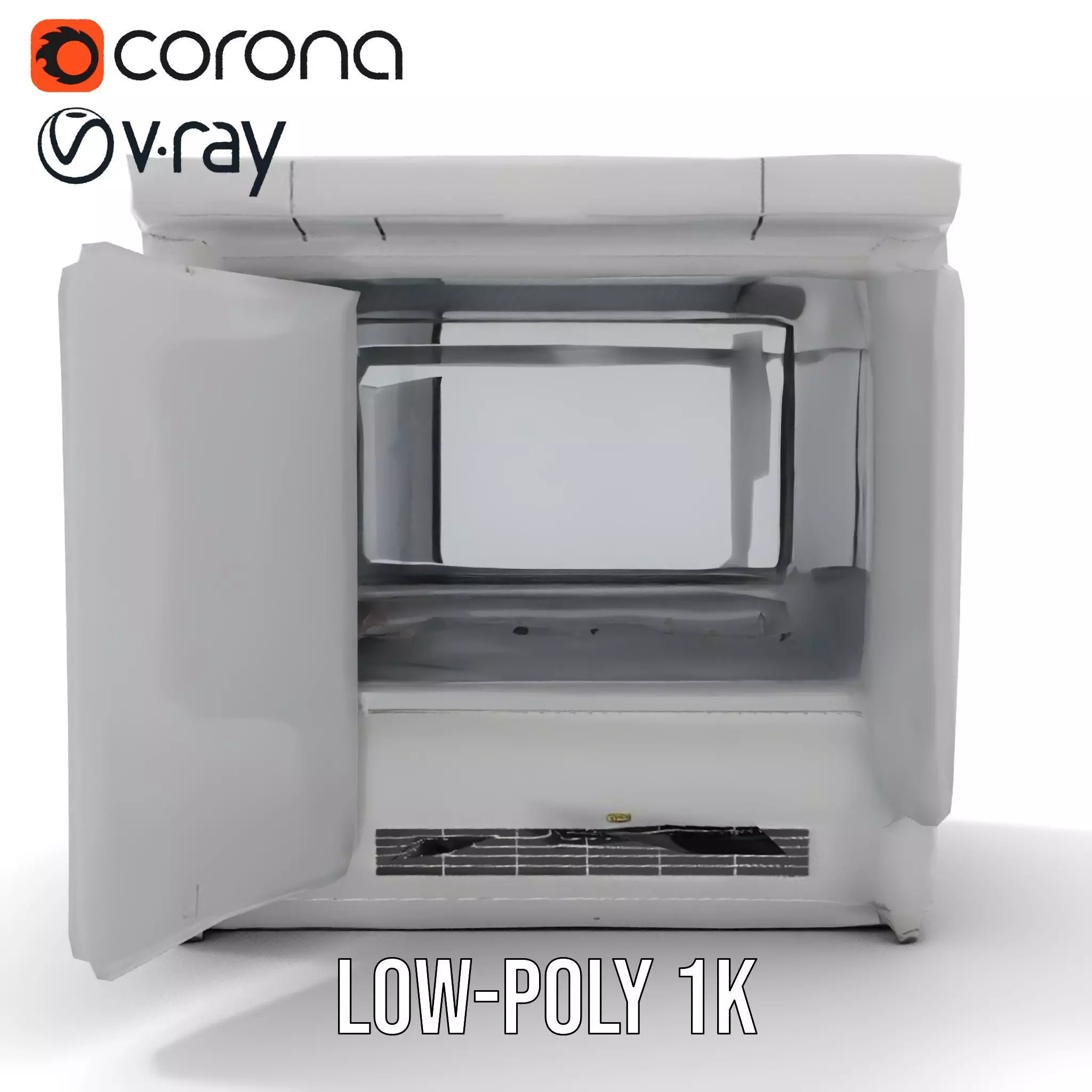 Stainless Steel Freezer model pack Low-poly 3D model_14