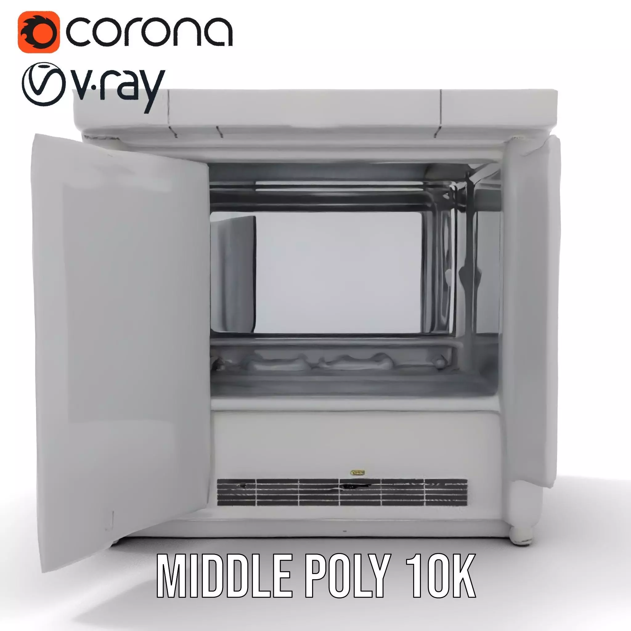 Stainless Steel Freezer model pack Low-poly 3D model_11