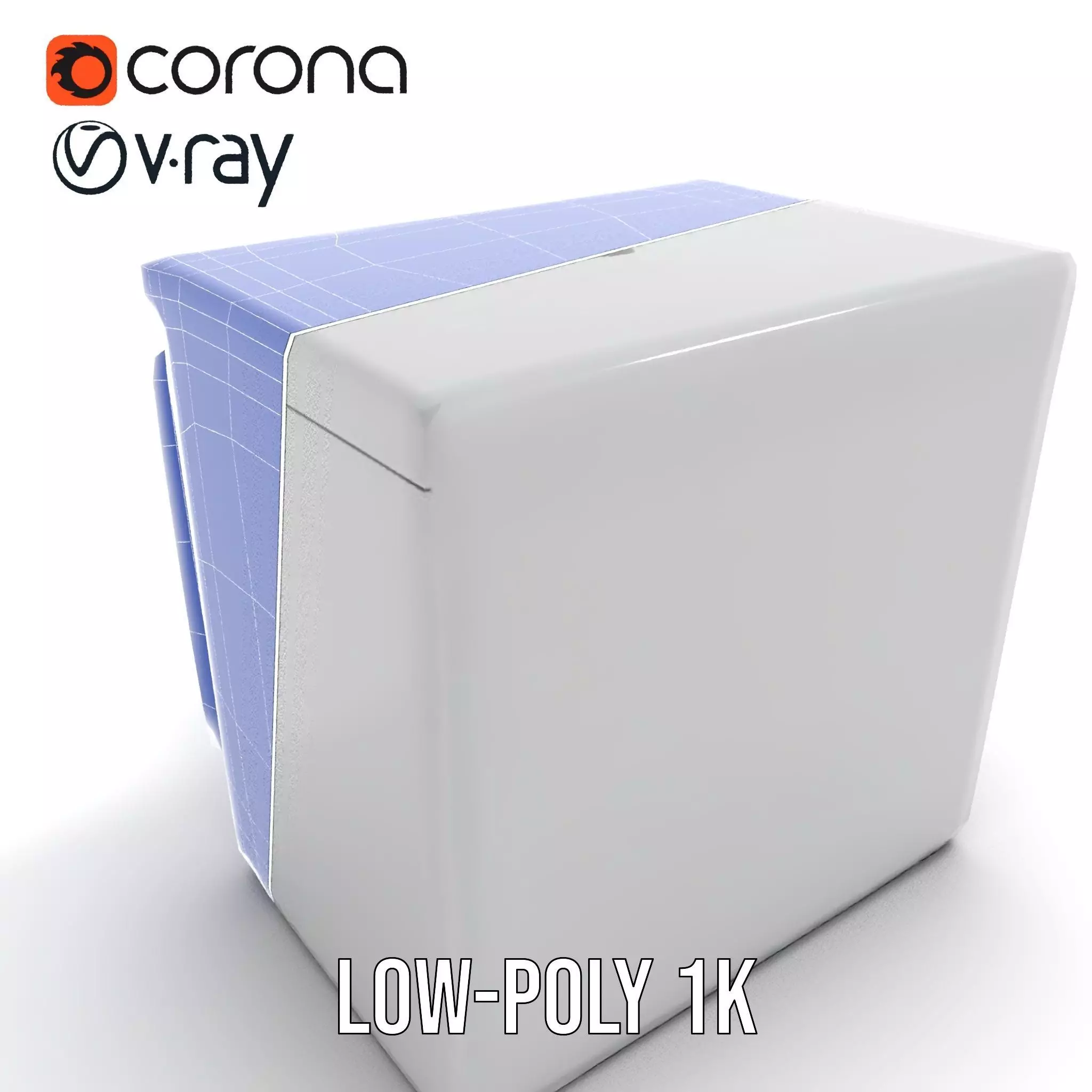 Stainless Steel Freezer model pack Low-poly 3D model_25