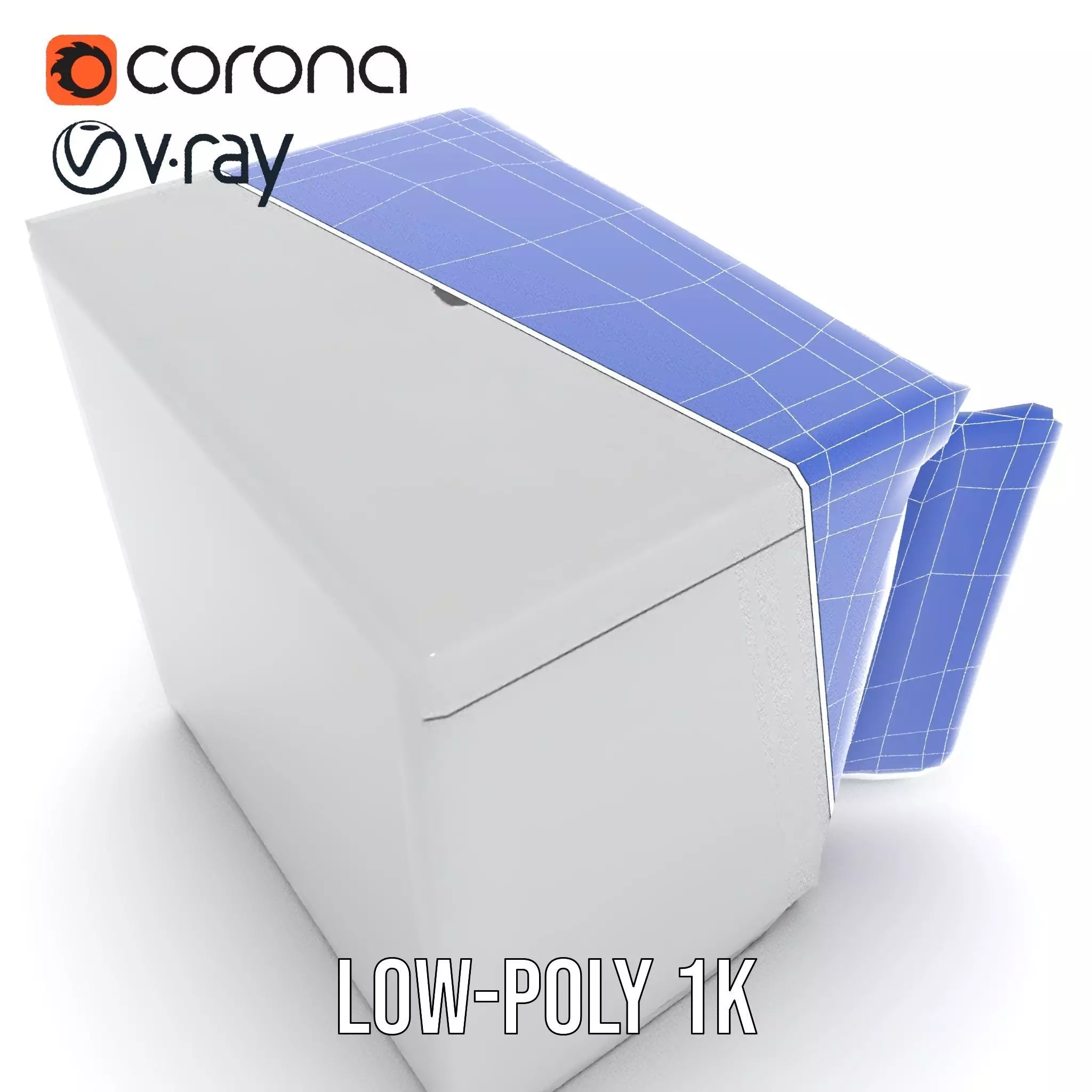 Stainless Steel Freezer model pack Low-poly 3D model_12