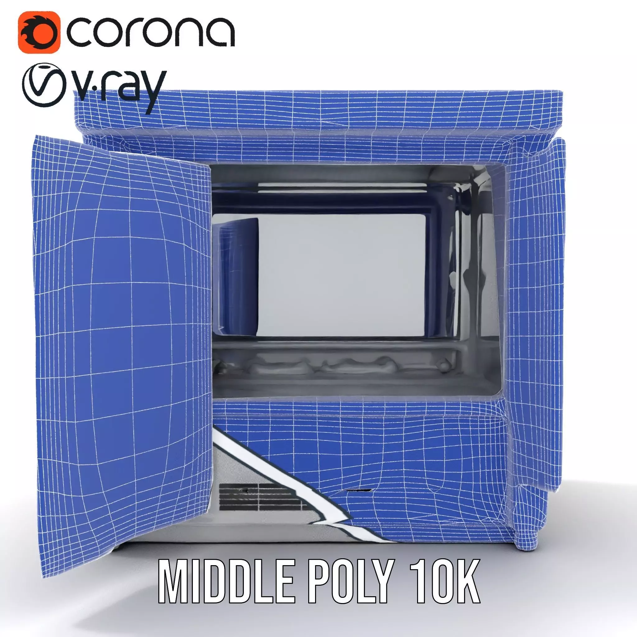 Stainless Steel Freezer model pack Low-poly 3D model_24