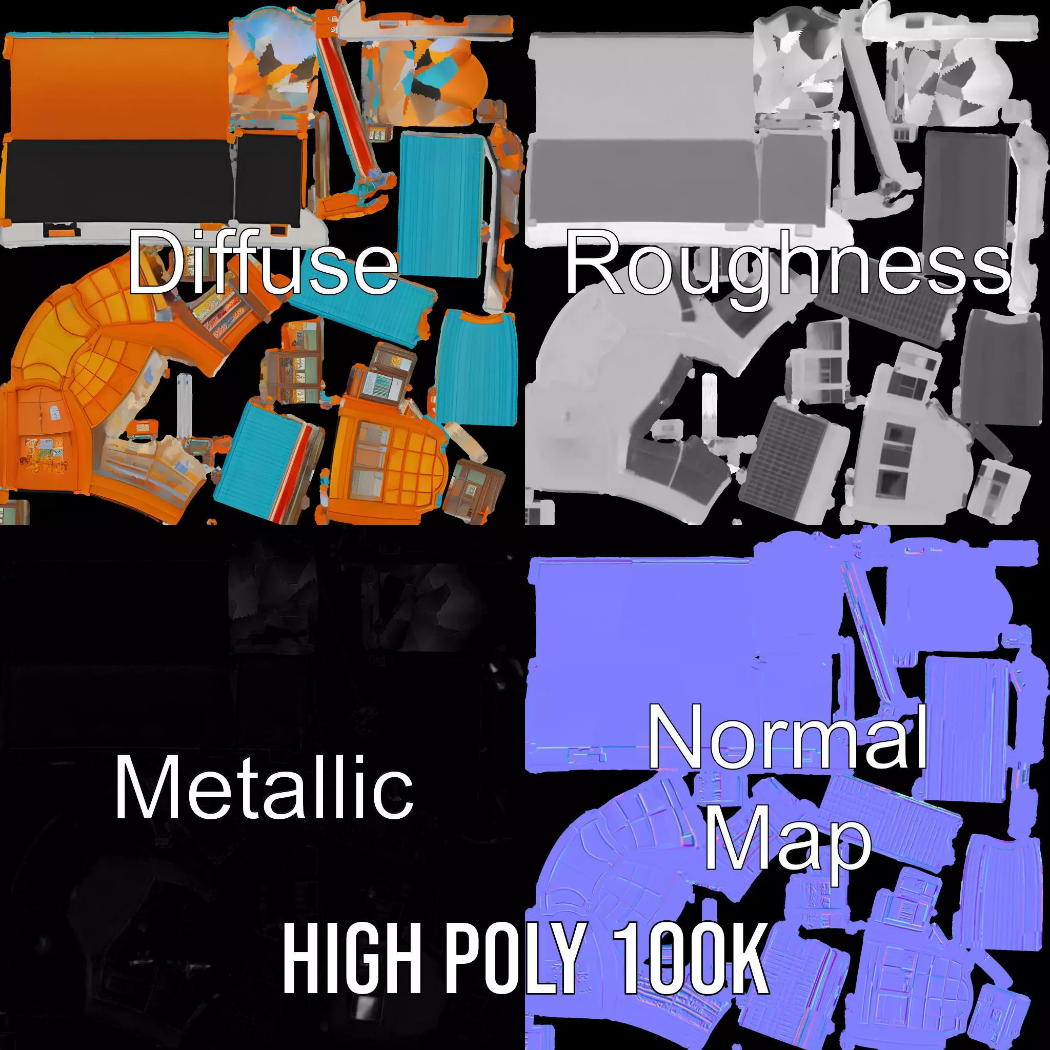 Vibrant Convenience Store model pack Low-poly 3D model_3