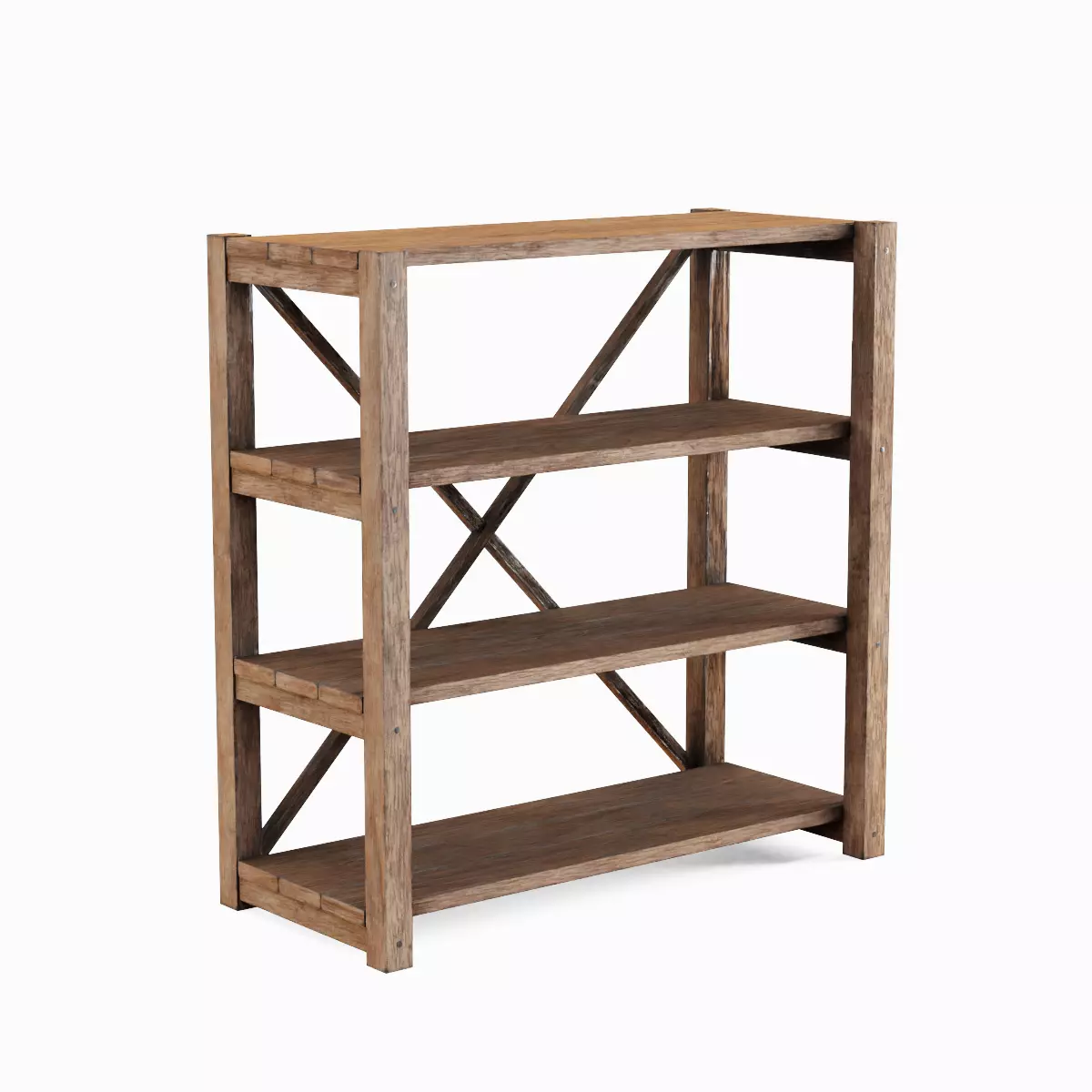 Wide Pottery Shelf A 05 Low-poly 3D model_3