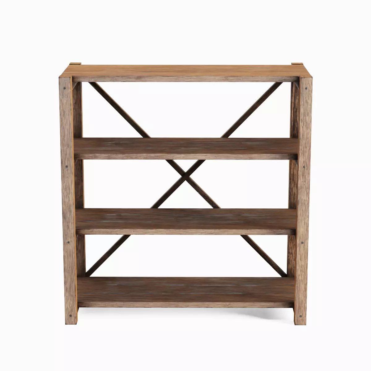 Wide Pottery Shelf A 05 Low-poly 3D model_2