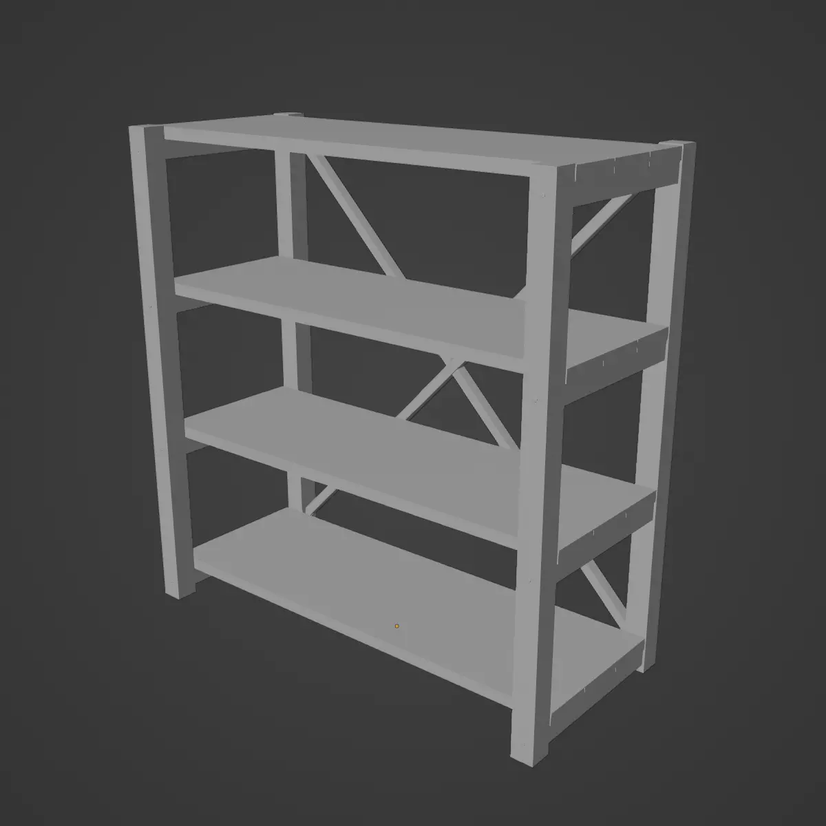 Wide Pottery Shelf A 05 Low-poly 3D model_9