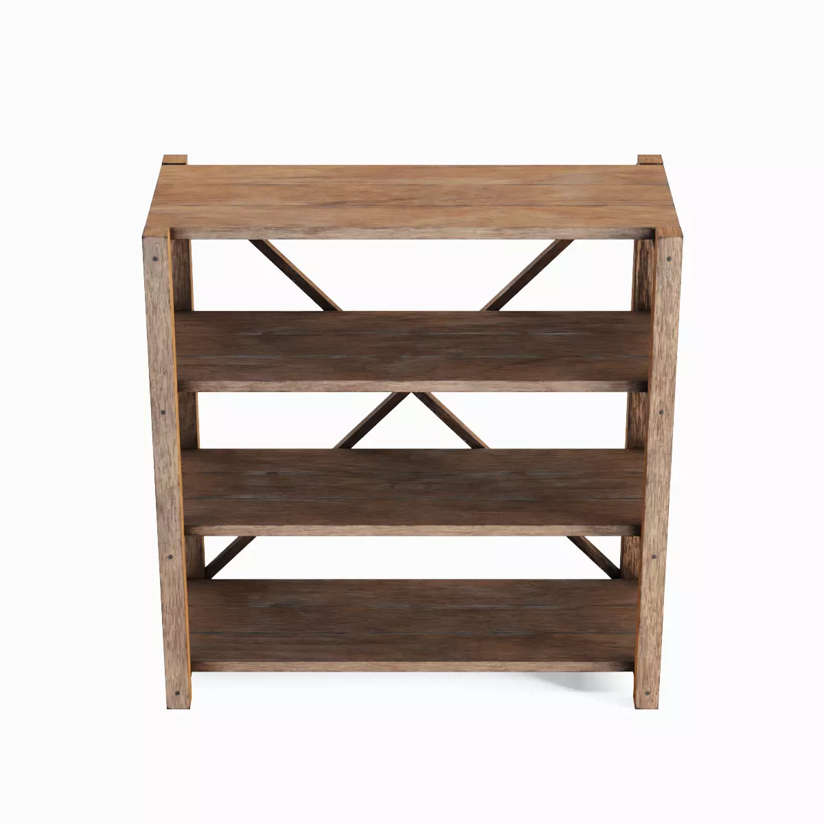 Wide Pottery Shelf A 05 Low-poly 3D model_5
