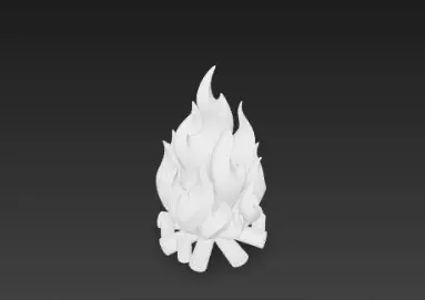 3D Model of Bonfire Halloween Fire Pit Spooky Campfire Scene 3D print model_5