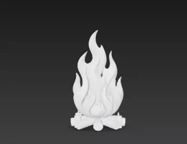 3D Model of Bonfire Halloween Fire Pit Spooky Campfire Scene 3D print model_4
