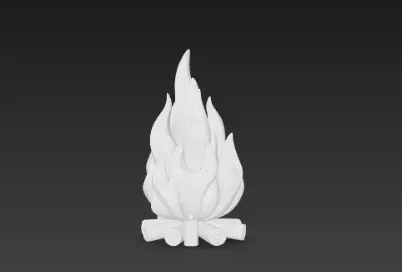 3D Model of Bonfire Halloween Fire Pit Spooky Campfire Scene 3D print model_2