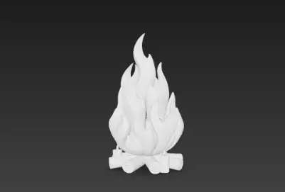 3D Model of Bonfire Halloween Fire Pit Spooky Campfire Scene 3D print model_3