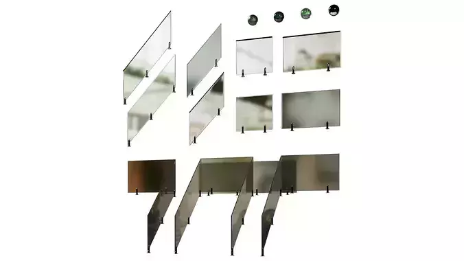 Set of glass railings with stairs