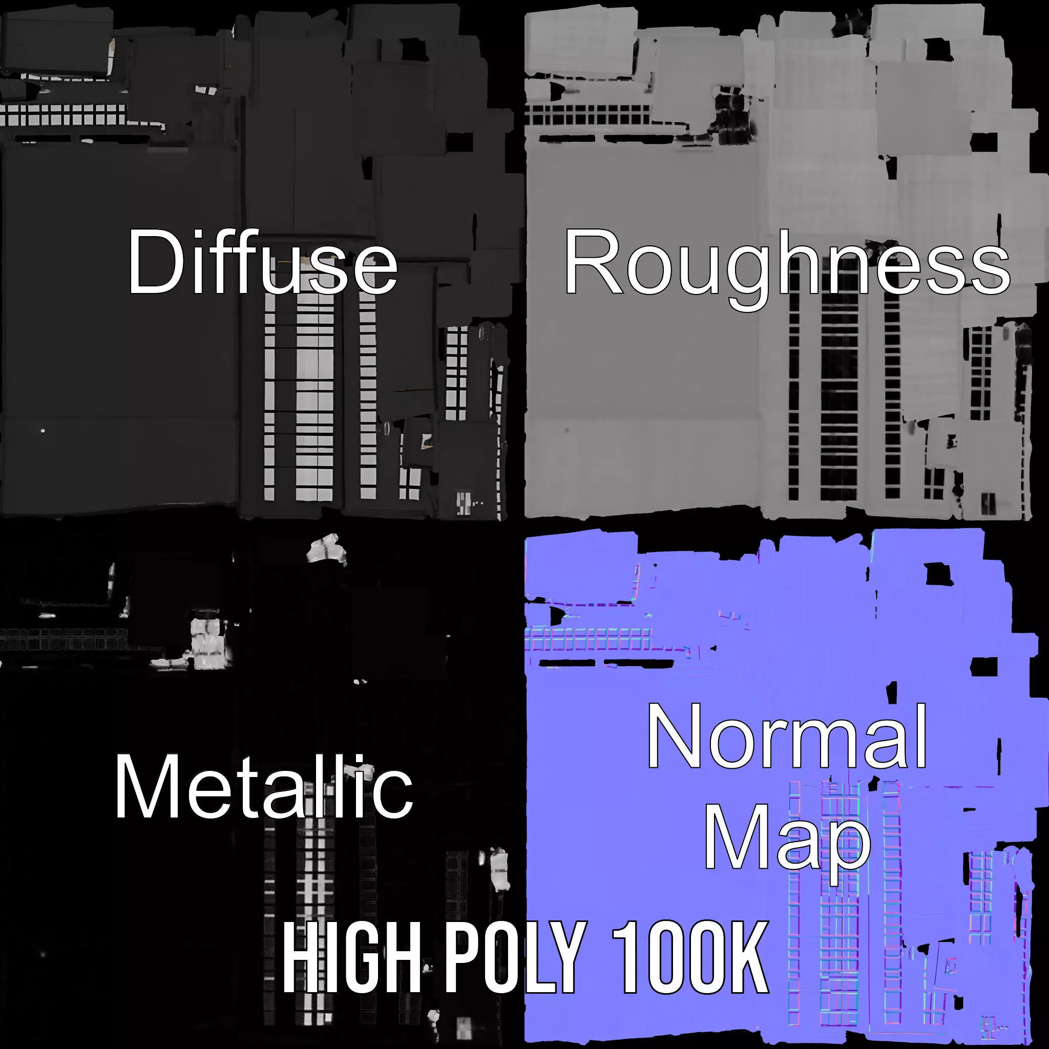 Modern Industrial Warehouse model pack Low-poly 3D model_3