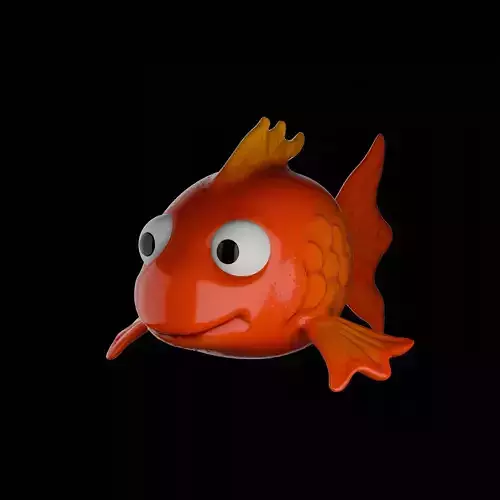 Aquarium 3D Model - 3D Blender - Goldfish - Stylized Fish Model 3D model