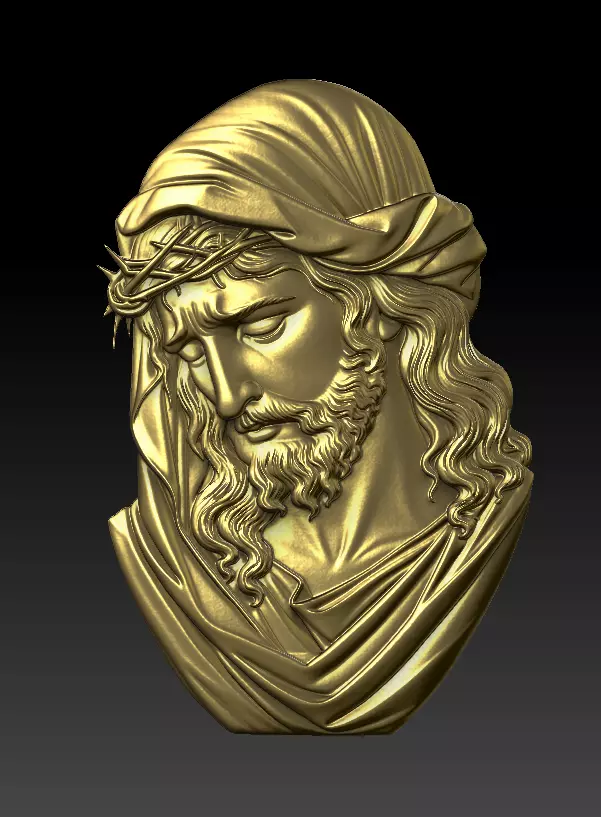 Jesus Christ with Crown of Thorns 3D print model_2