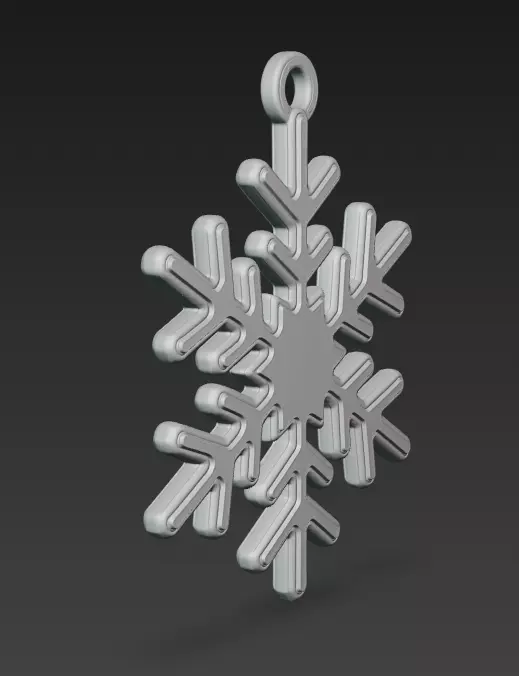  snowflake ornament 3D print model_2