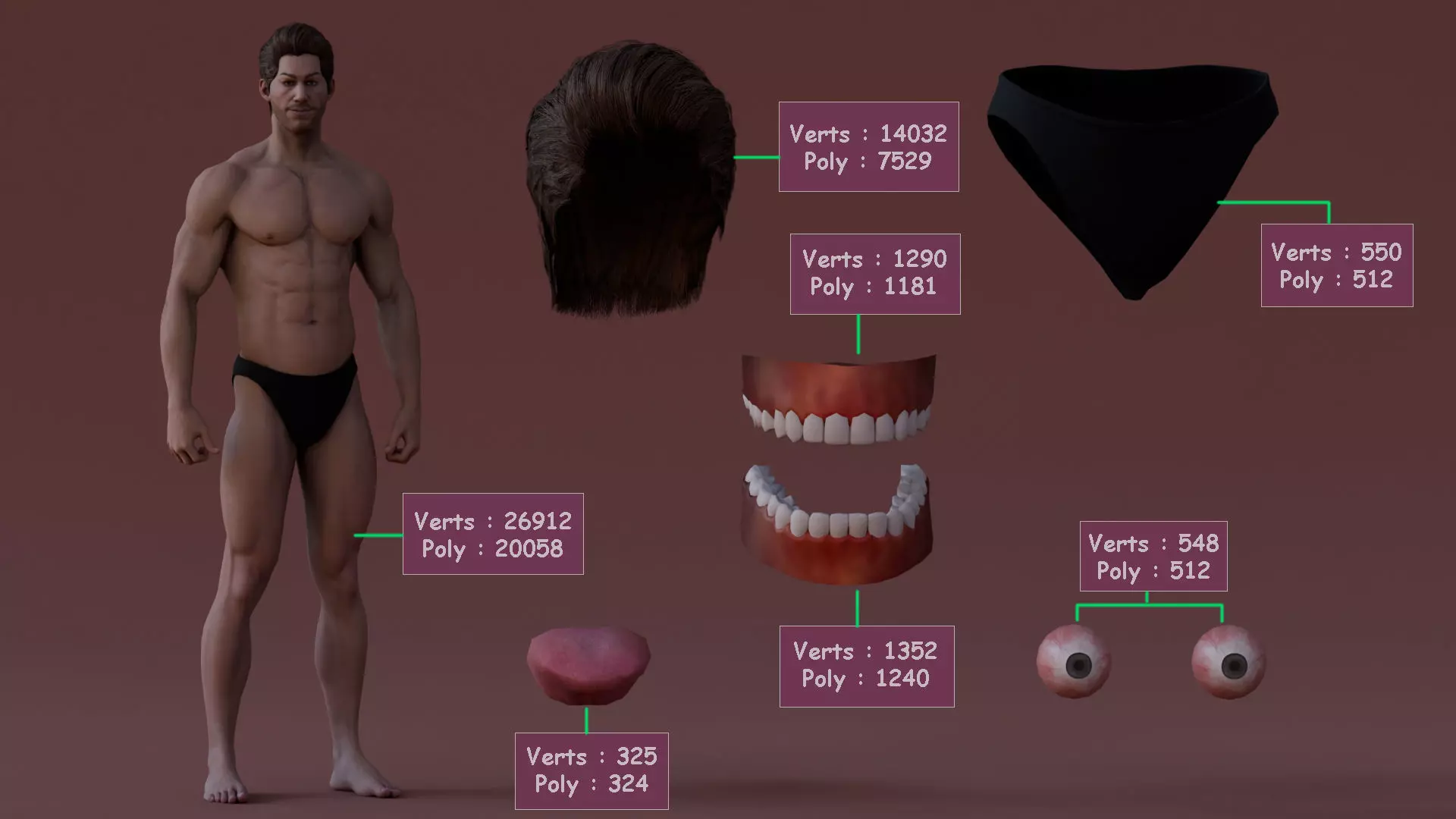 Male Base Rig Low-poly 3D model_18