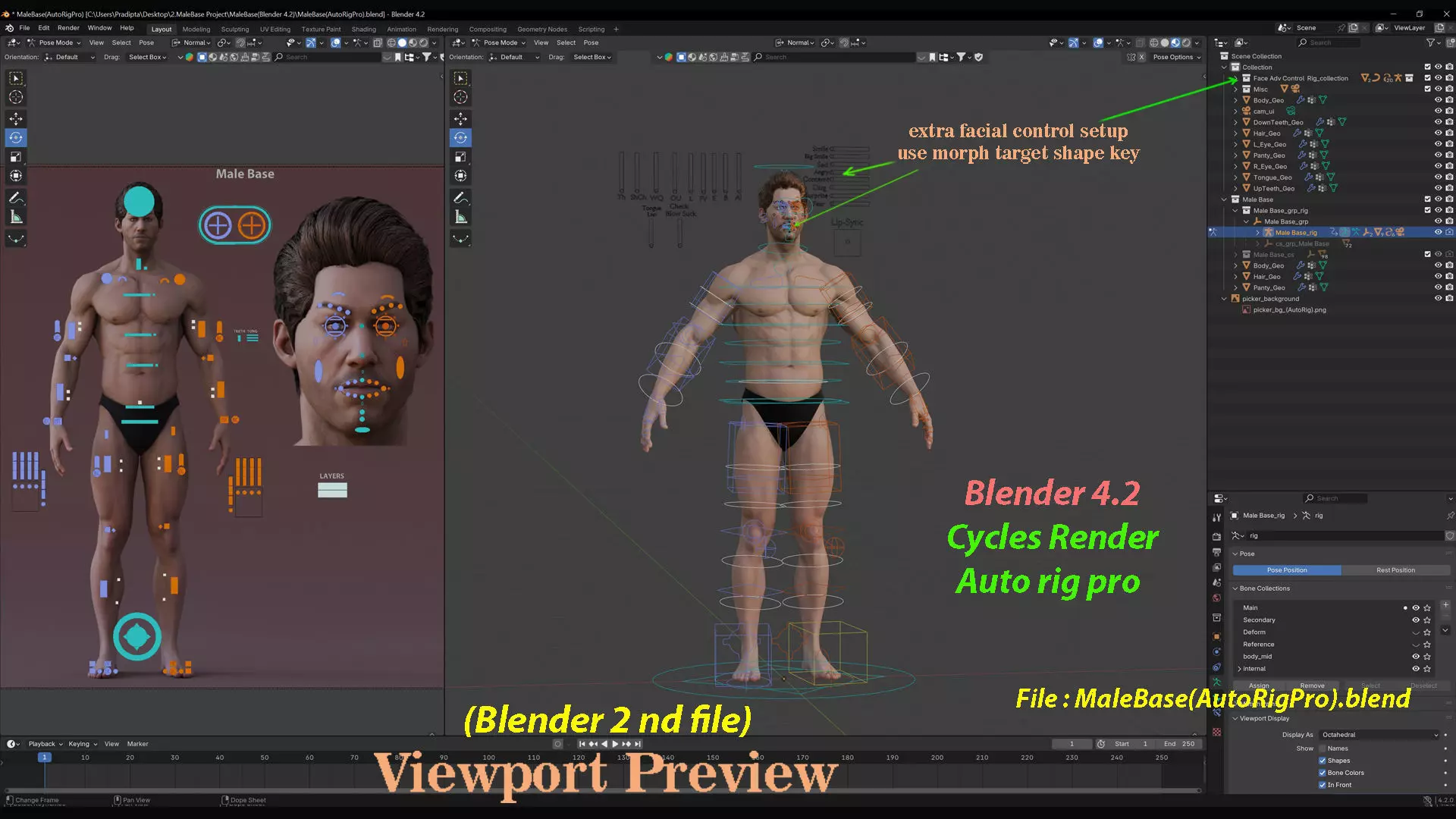 Male Base Rig Low-poly 3D model_25