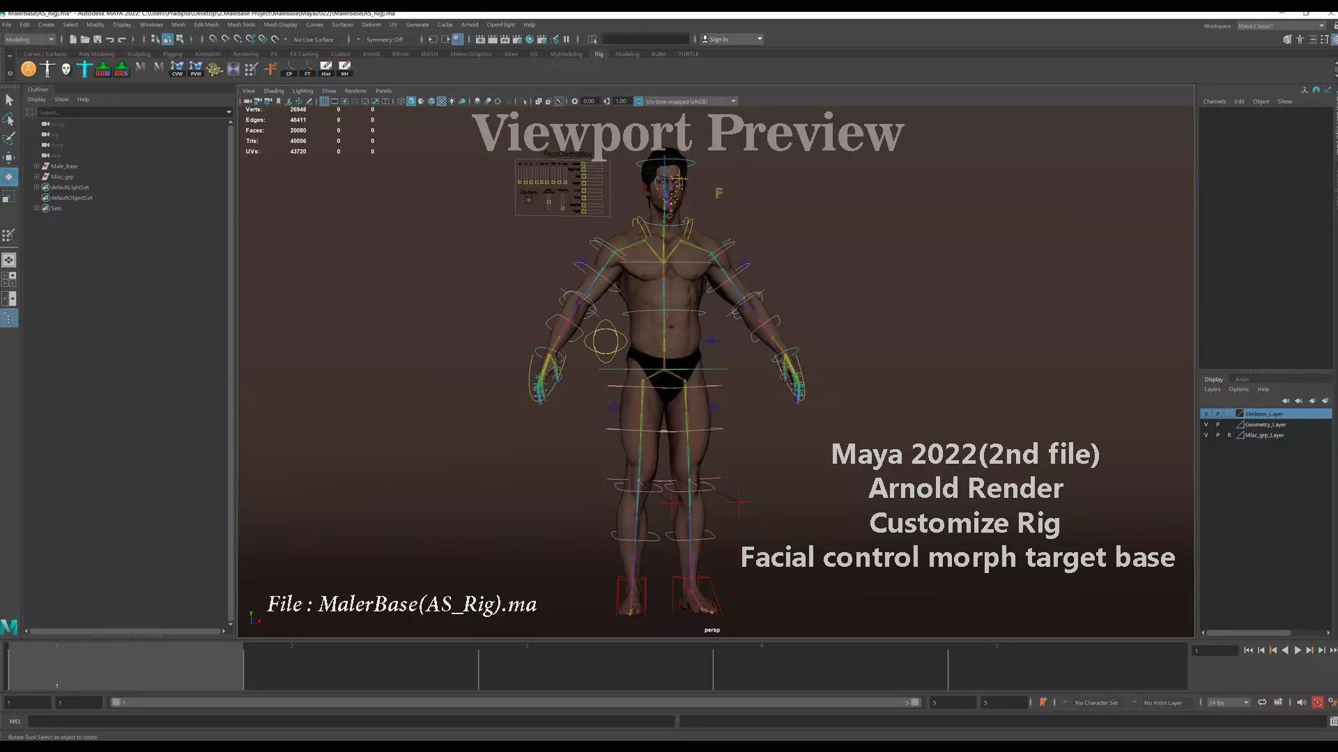 Male Base Rig Low-poly 3D model_27
