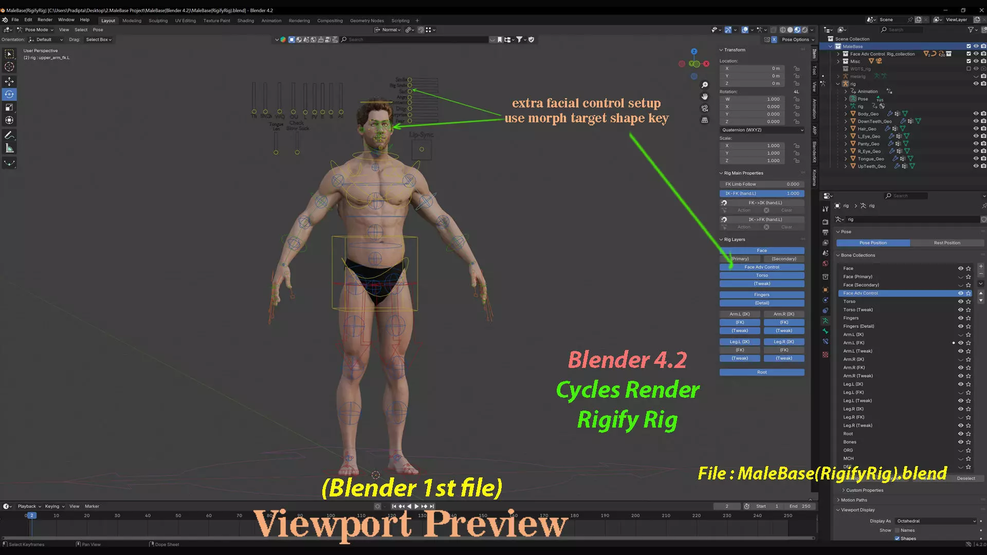 Male Base Rig Low-poly 3D model_24