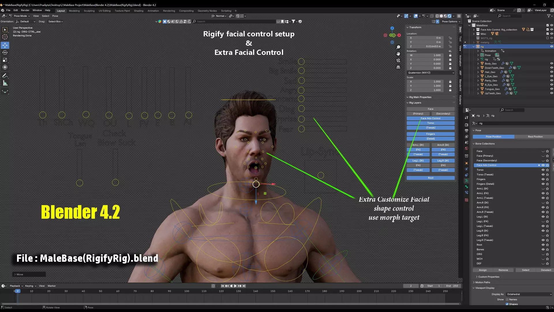 Male Base Rig Low-poly 3D model_29
