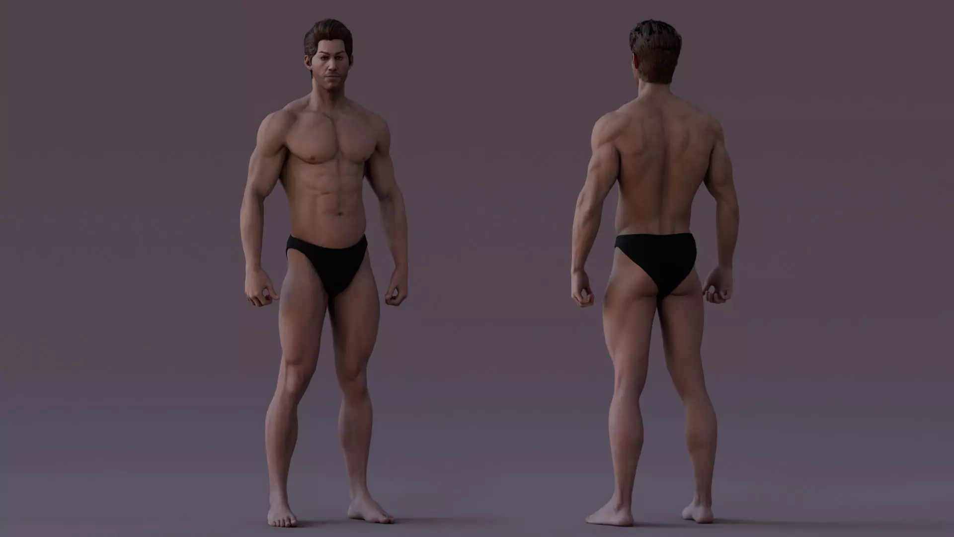 Male Base Rig Low-poly 3D model_8