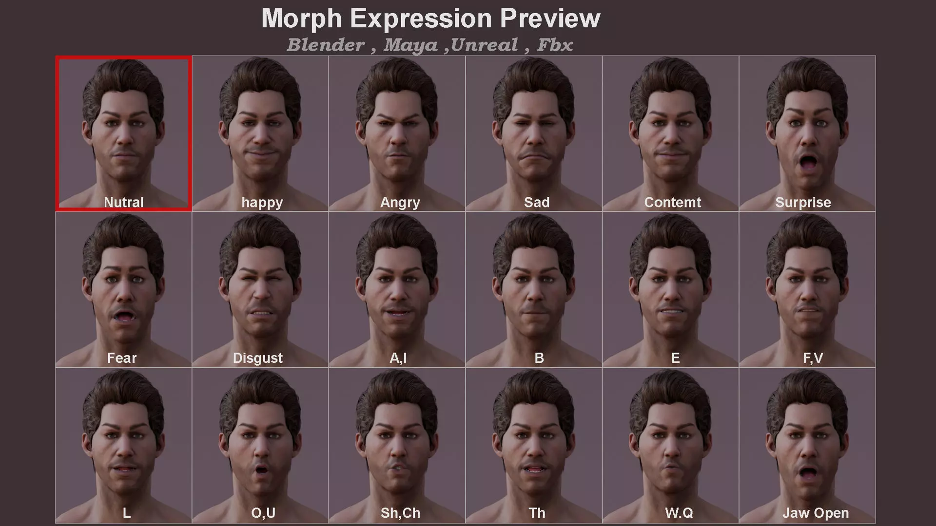 Male Base Rig Low-poly 3D model_21