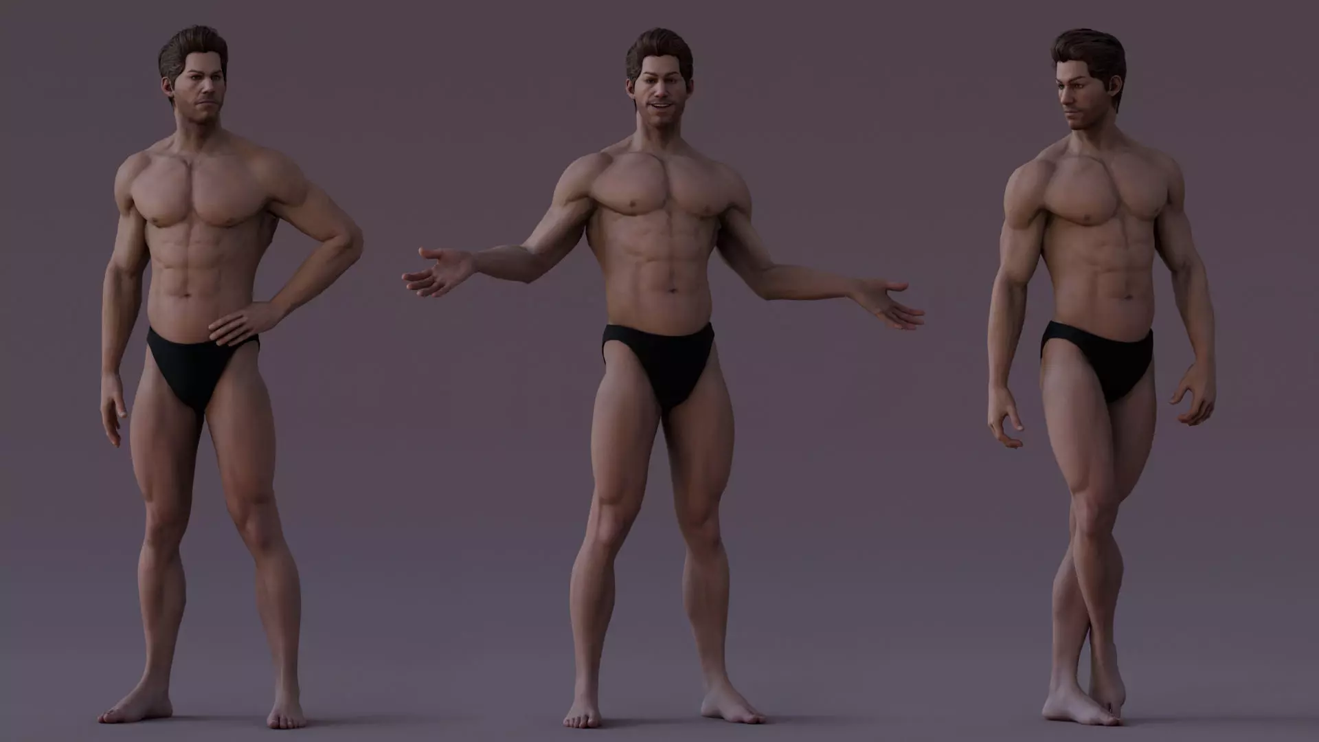Male Base Rig Low-poly 3D model_5