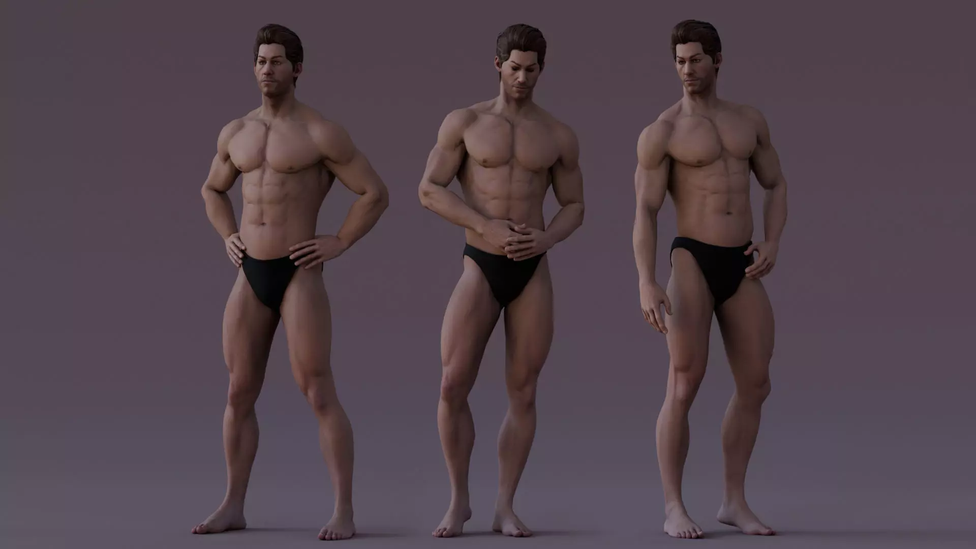 Male Base Rig Low-poly 3D model_4