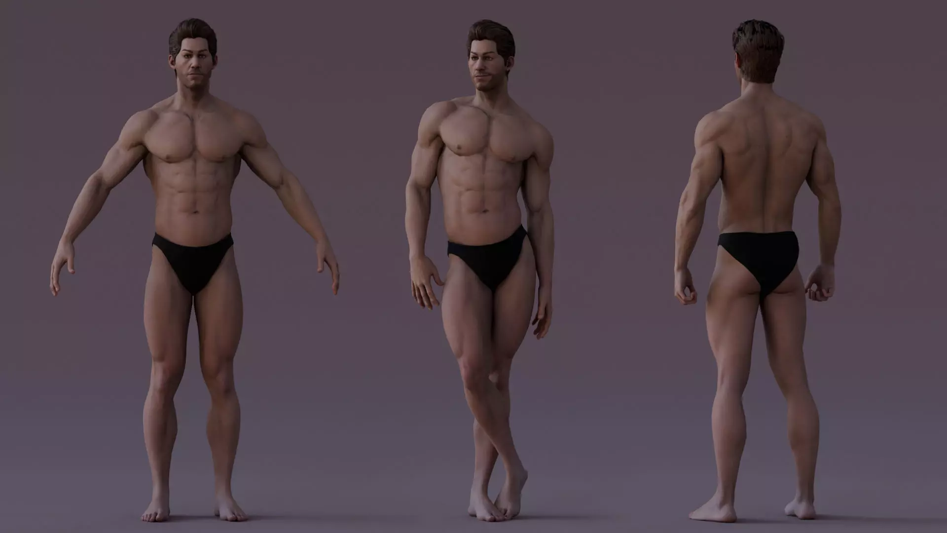 Male Base Rig Low-poly 3D model_10
