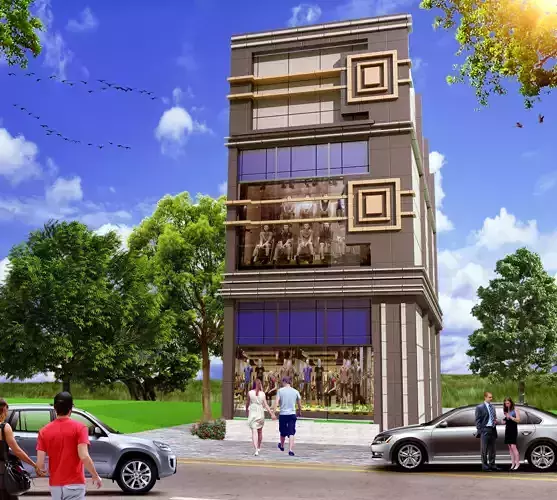 building where hotel is located Low-poly 3D model