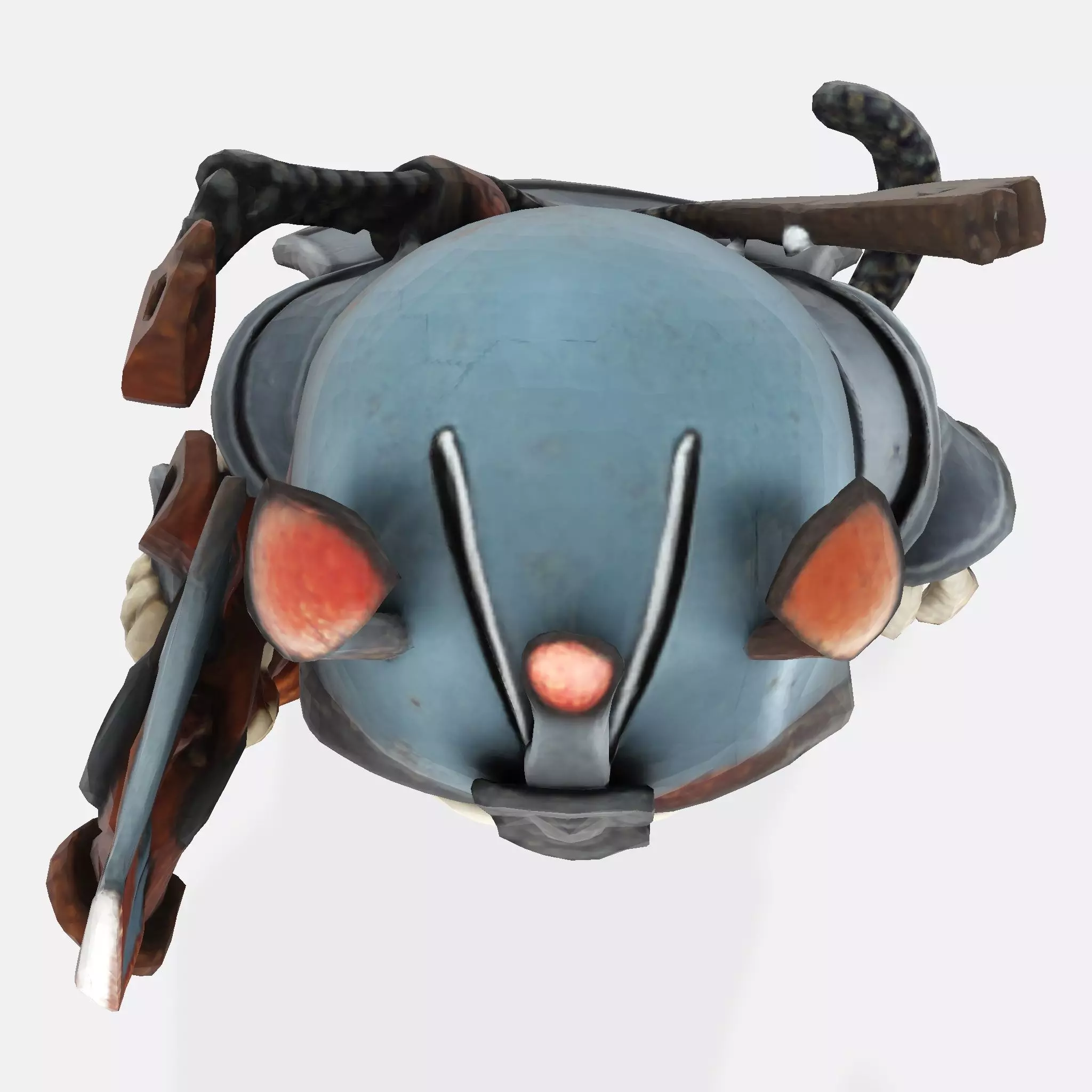 Low Poly Cute Skeleton Warrior 3D Model Print Ready 3D print model_22