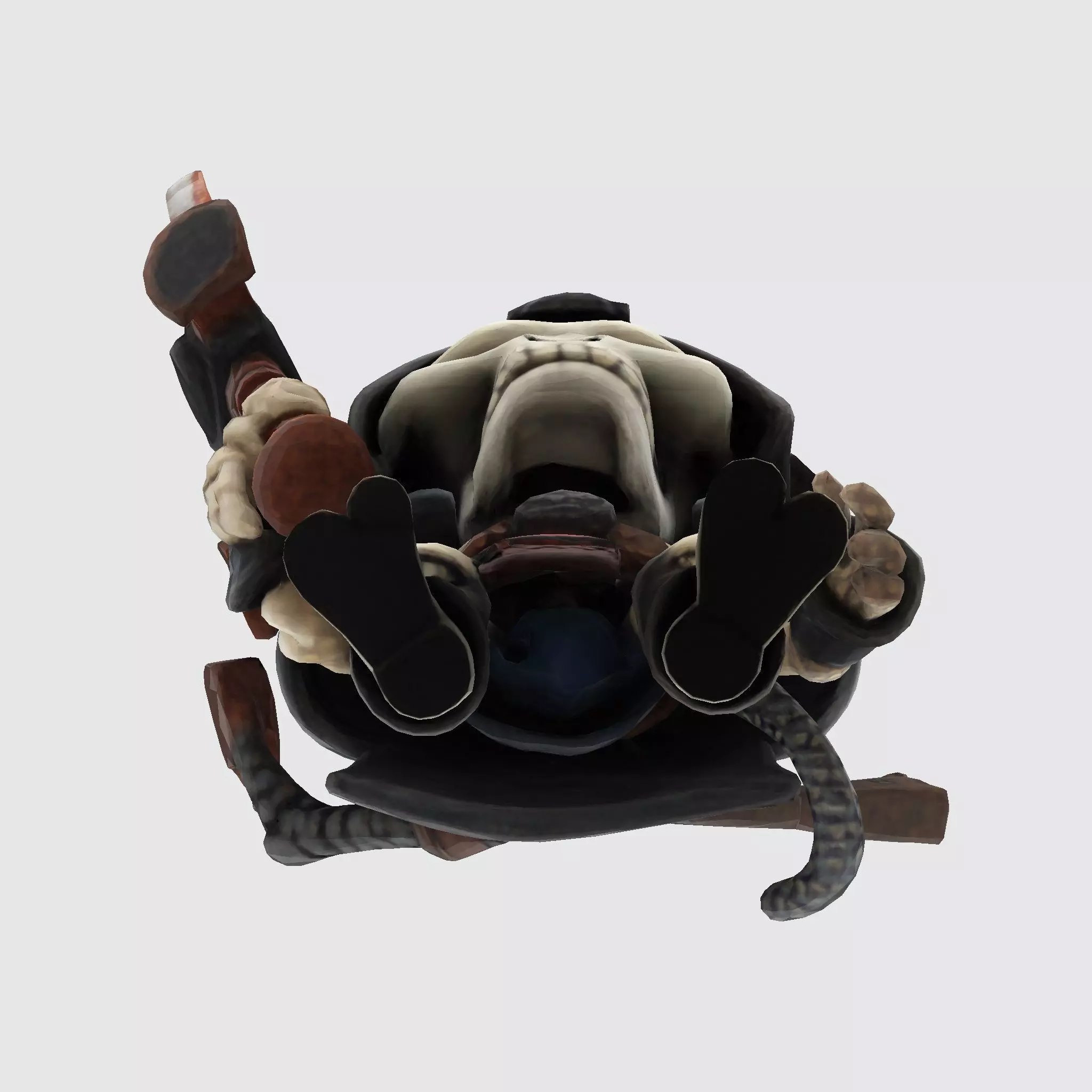 Low Poly Cute Skeleton Warrior 3D Model Print Ready 3D print model_23