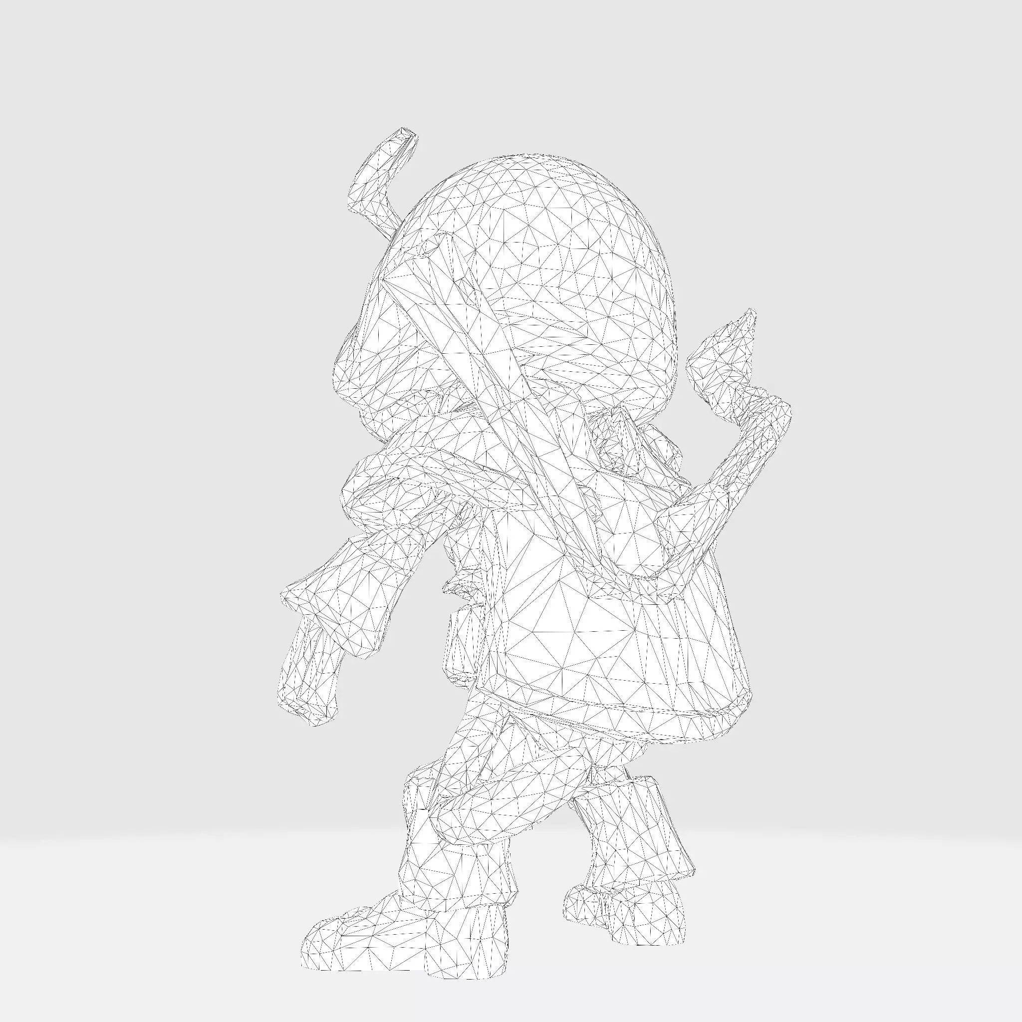 Low Poly Cute Skeleton Warrior 3D Model Print Ready 3D print model_33