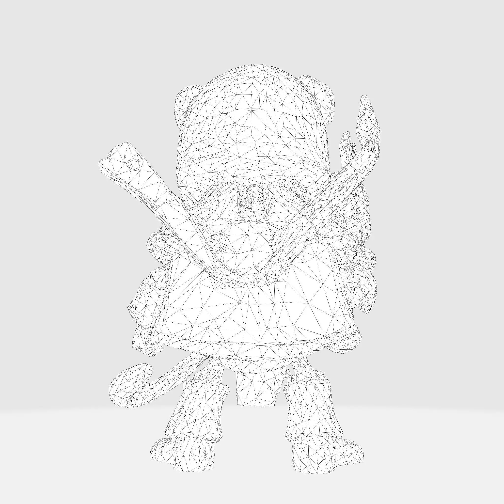 Low Poly Cute Skeleton Warrior 3D Model Print Ready 3D print model_34