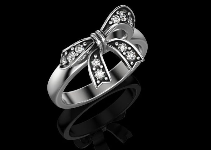 Ring bow knot Gold 14k 3D print model