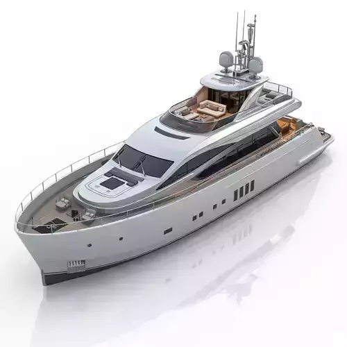 Sleek Flybridge Superyacht 3D Model Low-poly 3D model Sleek Flybridge Superyacht 3D Model Low-poly 3D model
