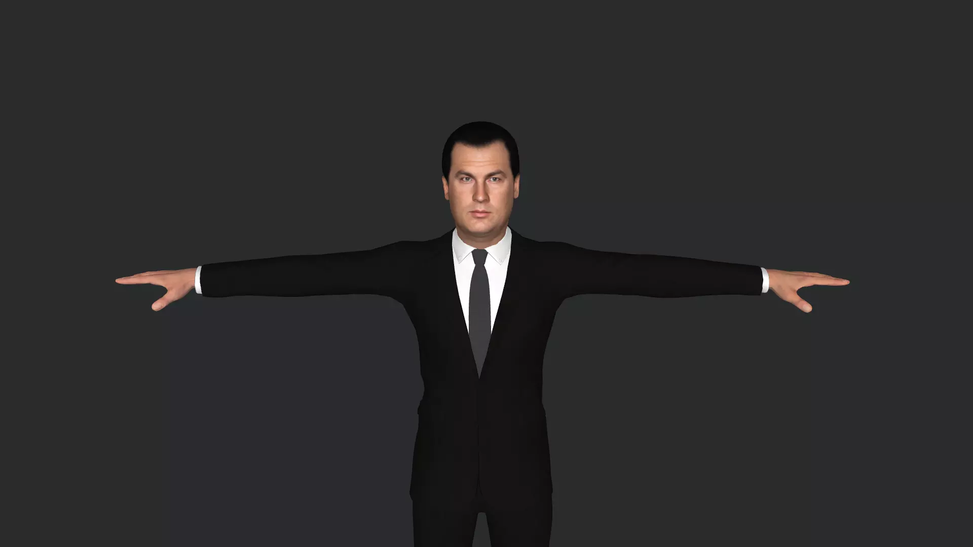 Steven Seagal Hyper Realistic Full Body Rigged 3D Character 3D model_1